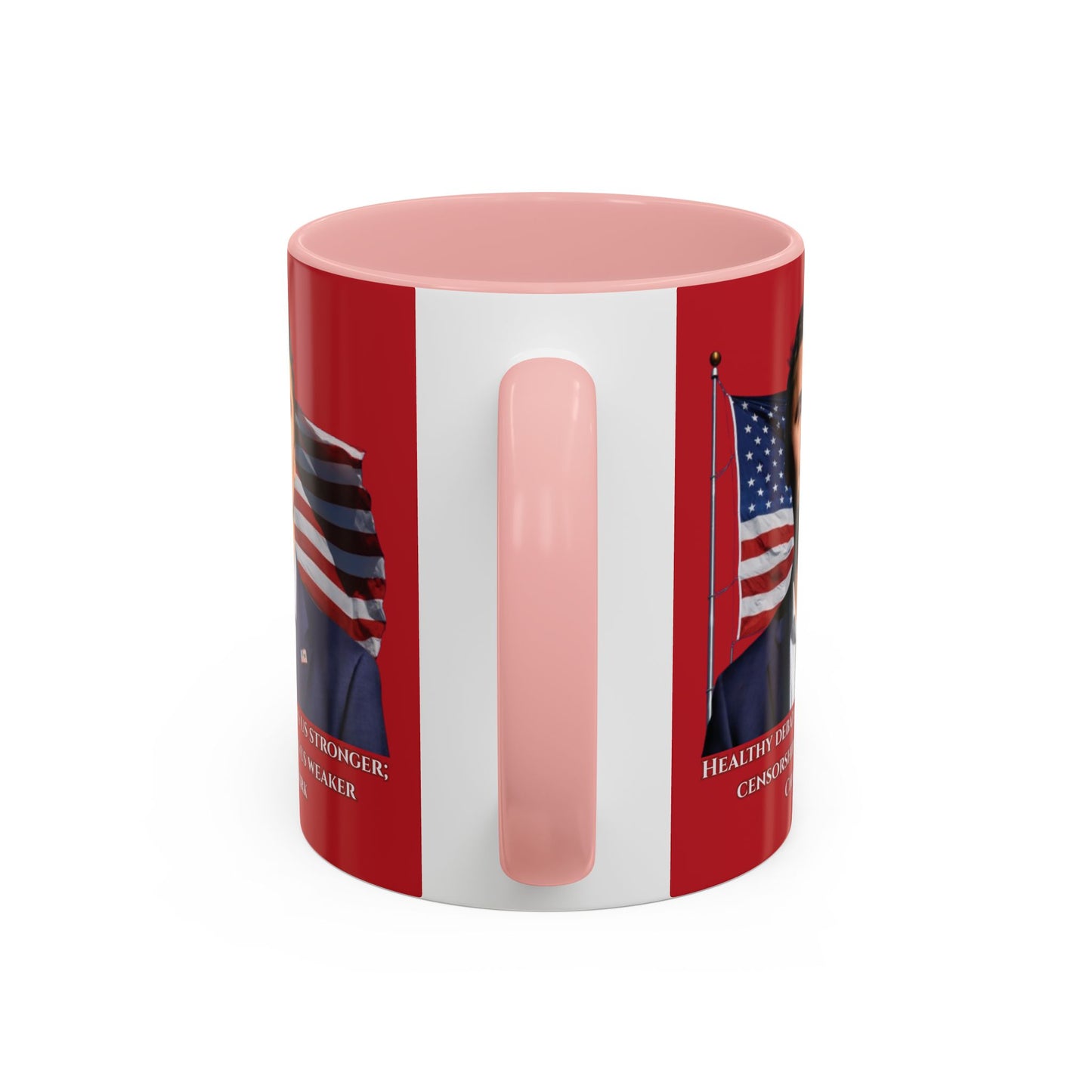 Charlie Kirk, Healthy Debate Red Accent Mug by theGreenDragonTavern.shop