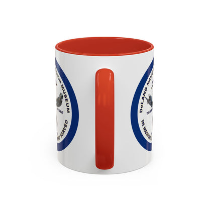 DNASM Student Art Navy Frame White Accent Mug by theGreenDragonTavern.shop