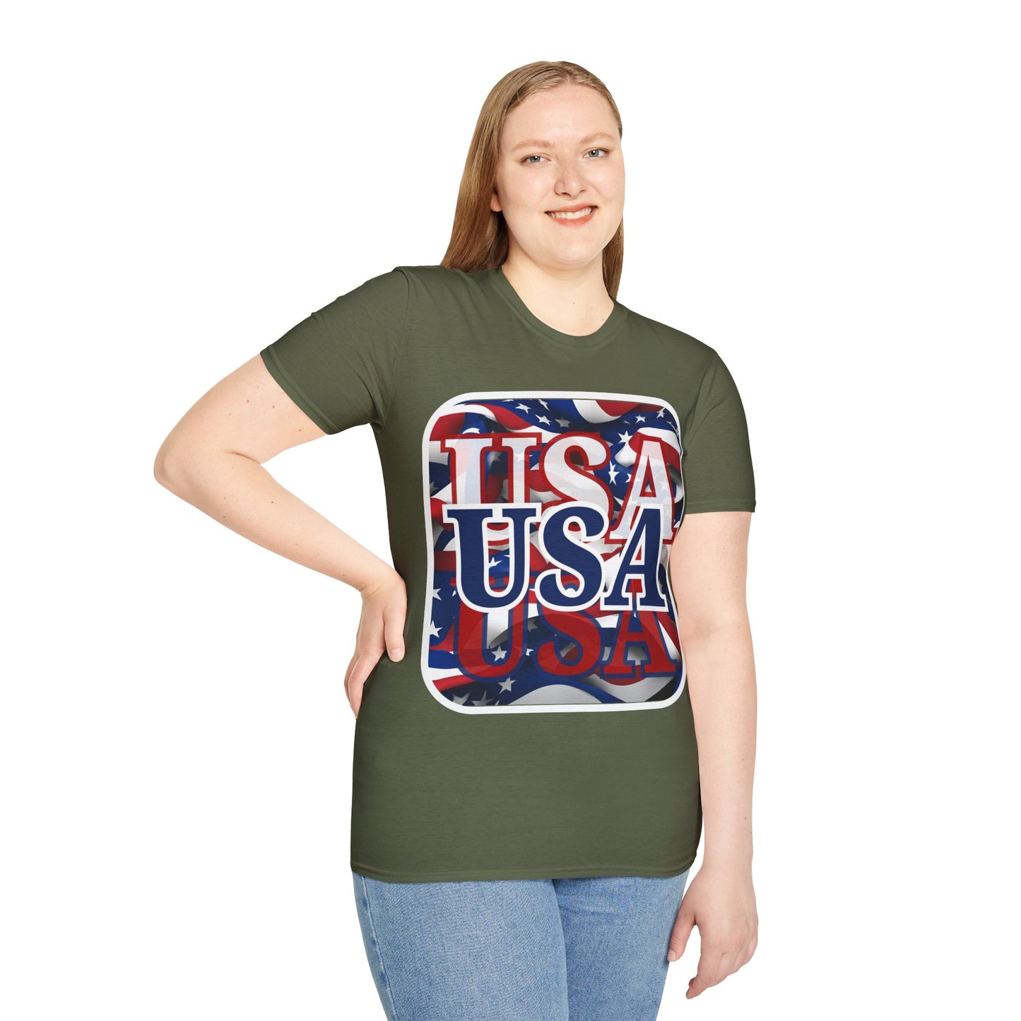 Red White and BLUE USA Patriot Dark colors Unisex T-Shirt by theGreenDragonTavern.shop