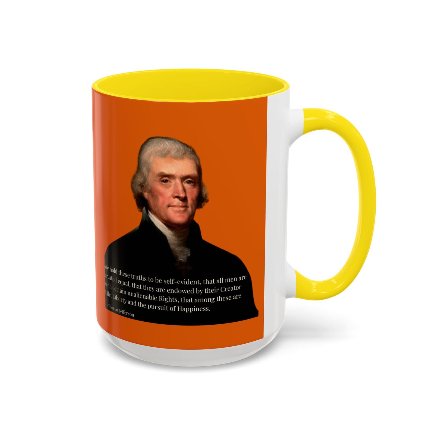 We hold these truths to be self-evident Orange Accent Mug by theGreenDragonTavern.shop