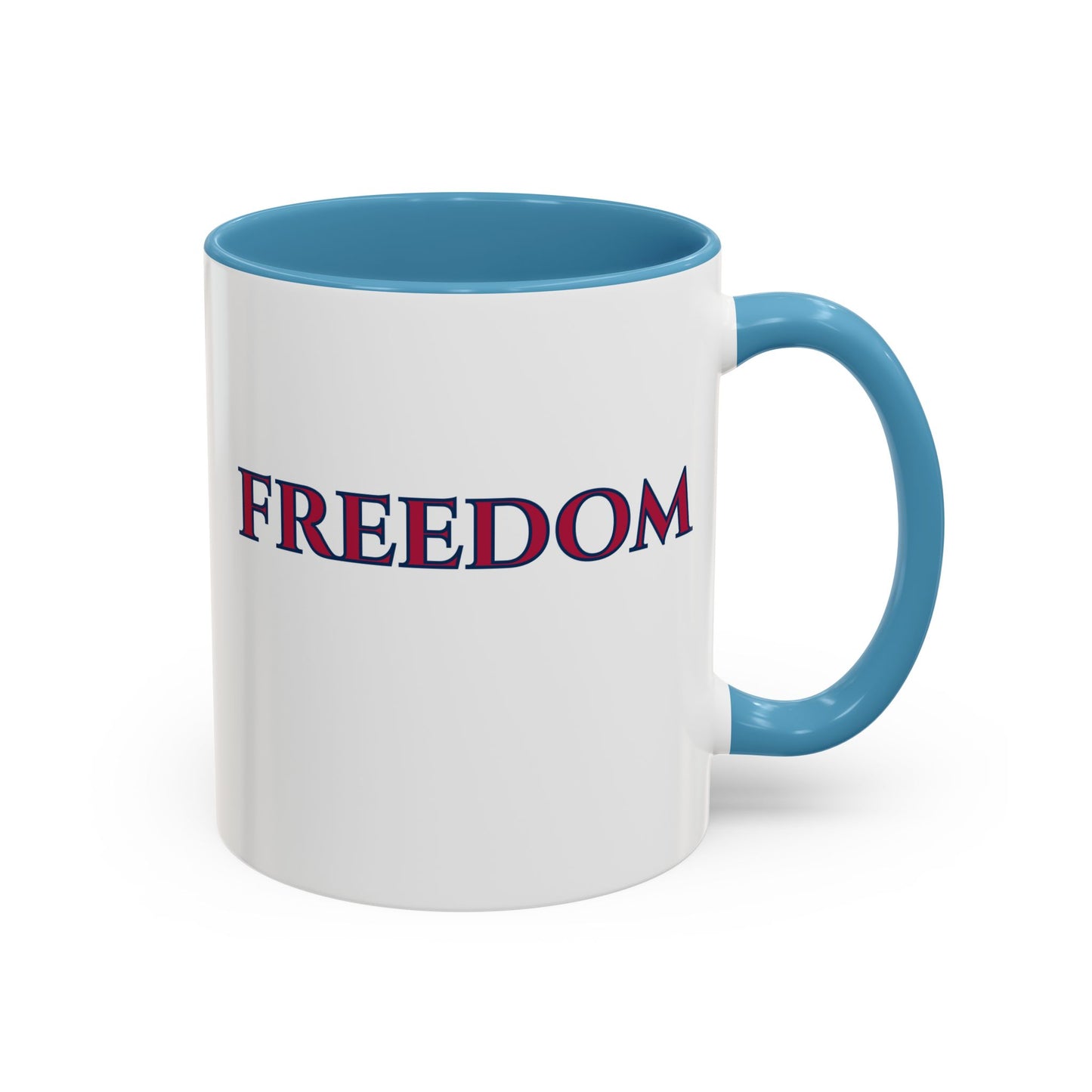 Freedom, White Accent Mug by theGreenDragonTavern.shop