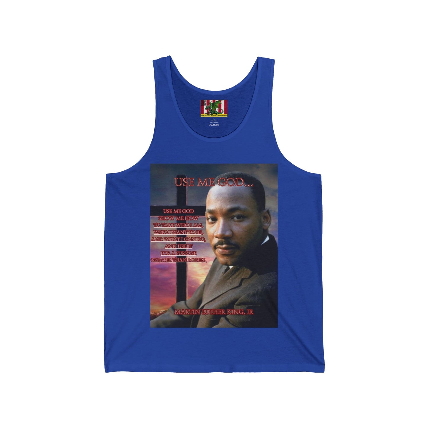 Use Me God, MLK Jr Unisex Jersey Tank Top by theGreenDragonTavern.shop