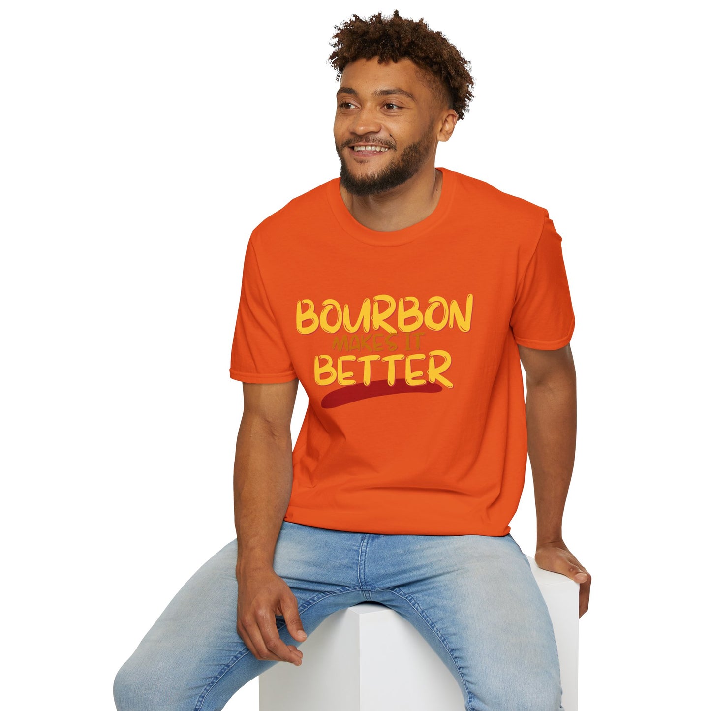 Bourbon makes it better Light colors Unisex T-Shirt by theGreenDragonTavern.shop