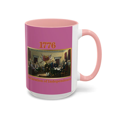 Declaration of Independence Pink Accent Mug by theGreenDragonTavern.shop