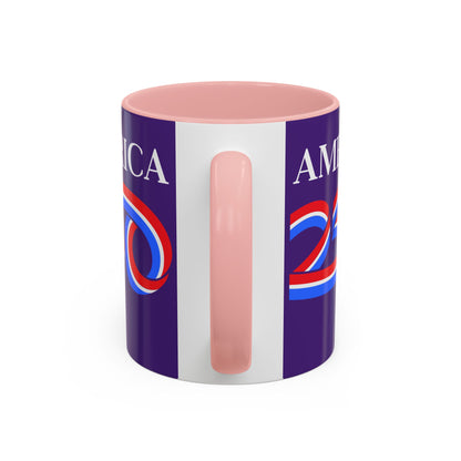 America 250 Dark Purple Accent Mug by theGreenDragonTavern.shop