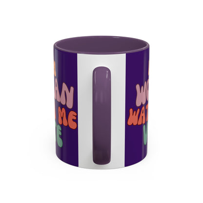 I Am Woman Watch Me Vote Dark Purple Accent Mug by theGreenDragonTavern.shop