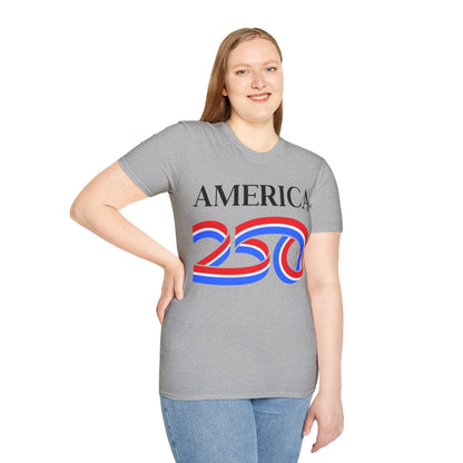 America 250 Black font, Light colors, Unisex T-Shirt by theGreenDragonTavern.shop
