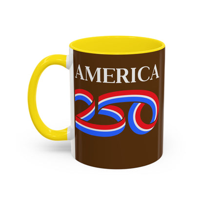 America 250 Brown Accent Mug by theGreenDragonTavern.shop