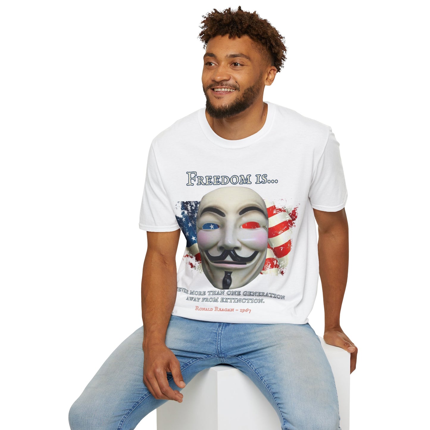 Ronald Reagan Freedom Vendetta Light colors Unisex T-Shirt by theGreenDragonTavern.shop