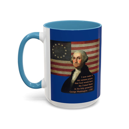 Washington's Earnest Prayer Dark Blue Accent Mug by theGreenDragonTavern.shop