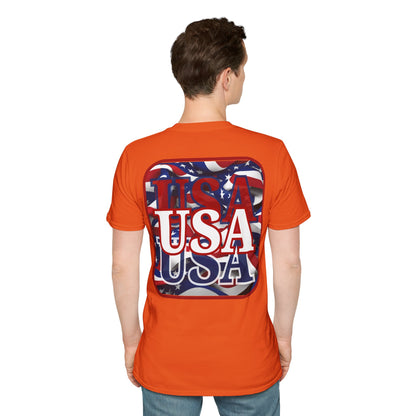 2-sided, Red WHITE and Blue USA Patriot Light colors Unisex T-Shirt by theGreenDragonTavern.shop