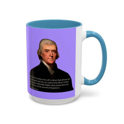 We hold these truths to be self-evident Light Purple Accent Mug by theGreenDragonTavern.shop