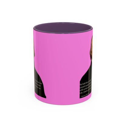 We hold these truths to be self-evident Pink Accent Mug by theGreenDragonTavern.shop