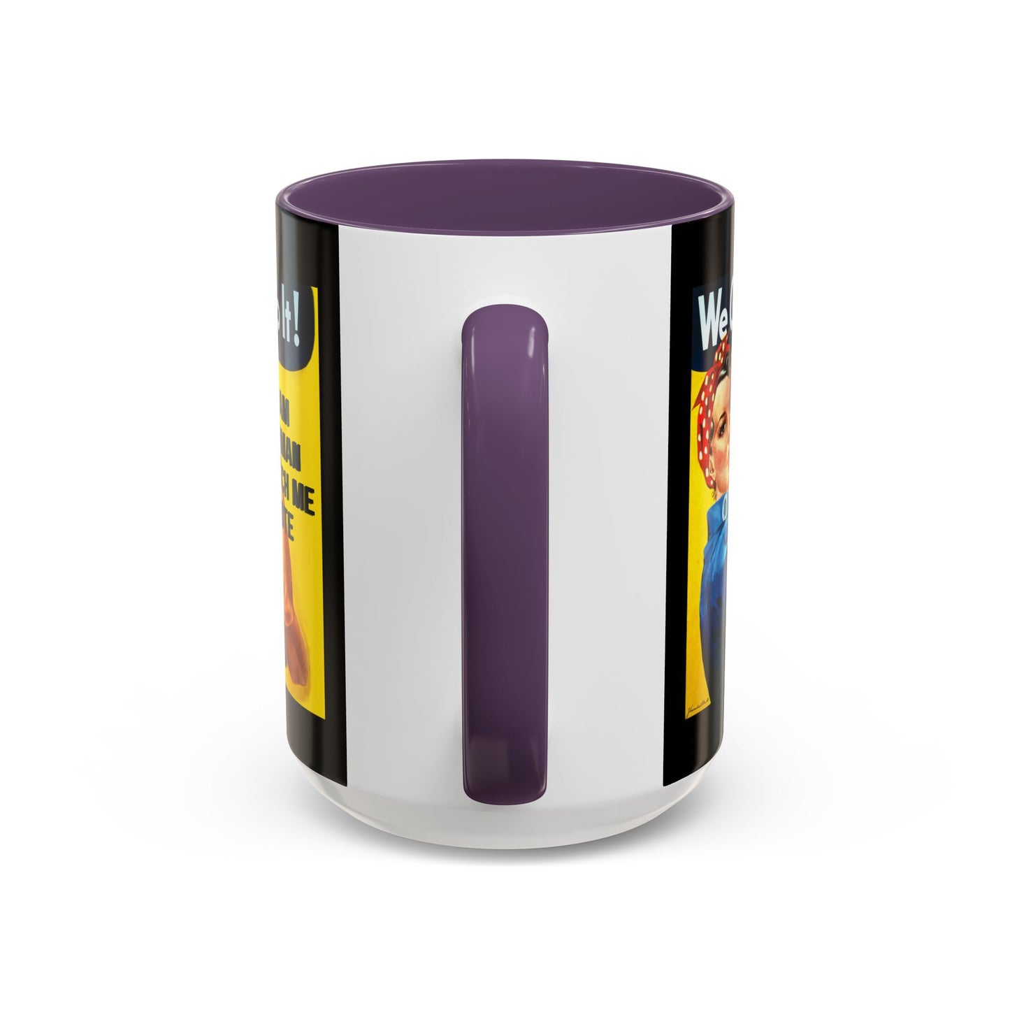 I Am Woman Watch Me Vote Rosie Black Accent Mug by theGreenDragonTavern.shop