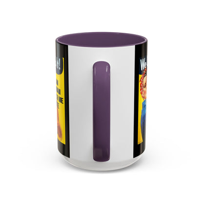 I Am Woman Watch Me Vote Rosie Black Accent Mug by theGreenDragonTavern.shop