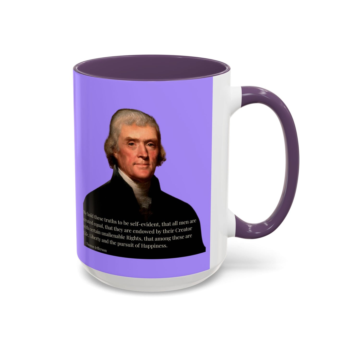 We hold these truths to be self-evident Light Purple Accent Mug by theGreenDragonTavern.shop