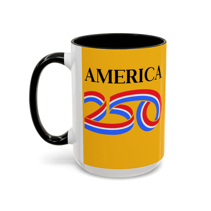 America 250 Yellow Accent Mug by theGreenDragonTavern.shop