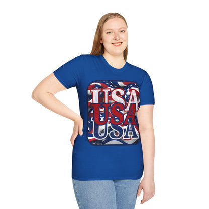 RED White and Blue USA Patriot Dark colors Unisex T-Shirt by theGreenDragonTavern.shop