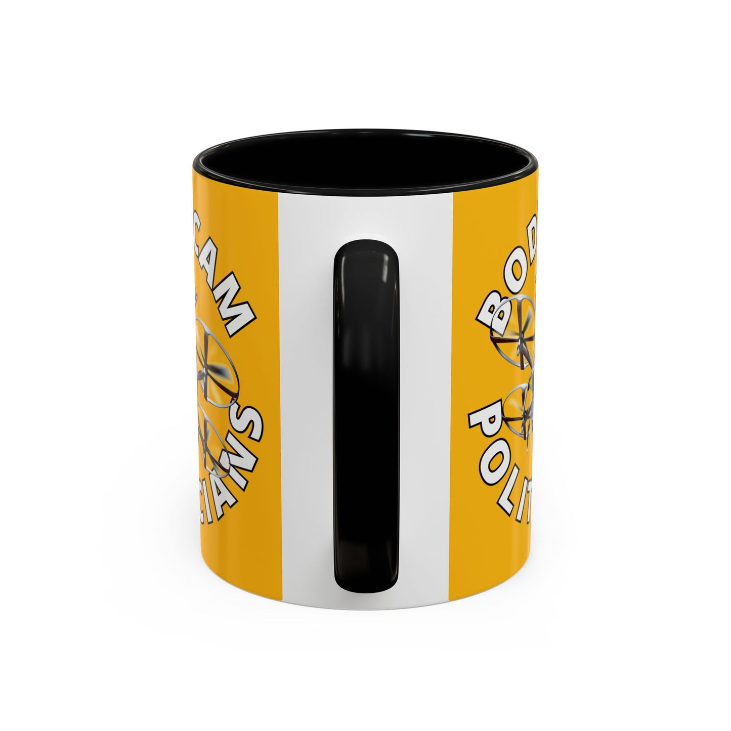 Bodycam the Politicians Drone Yellow Accent Mug by theGreenDragonTavern.shop
