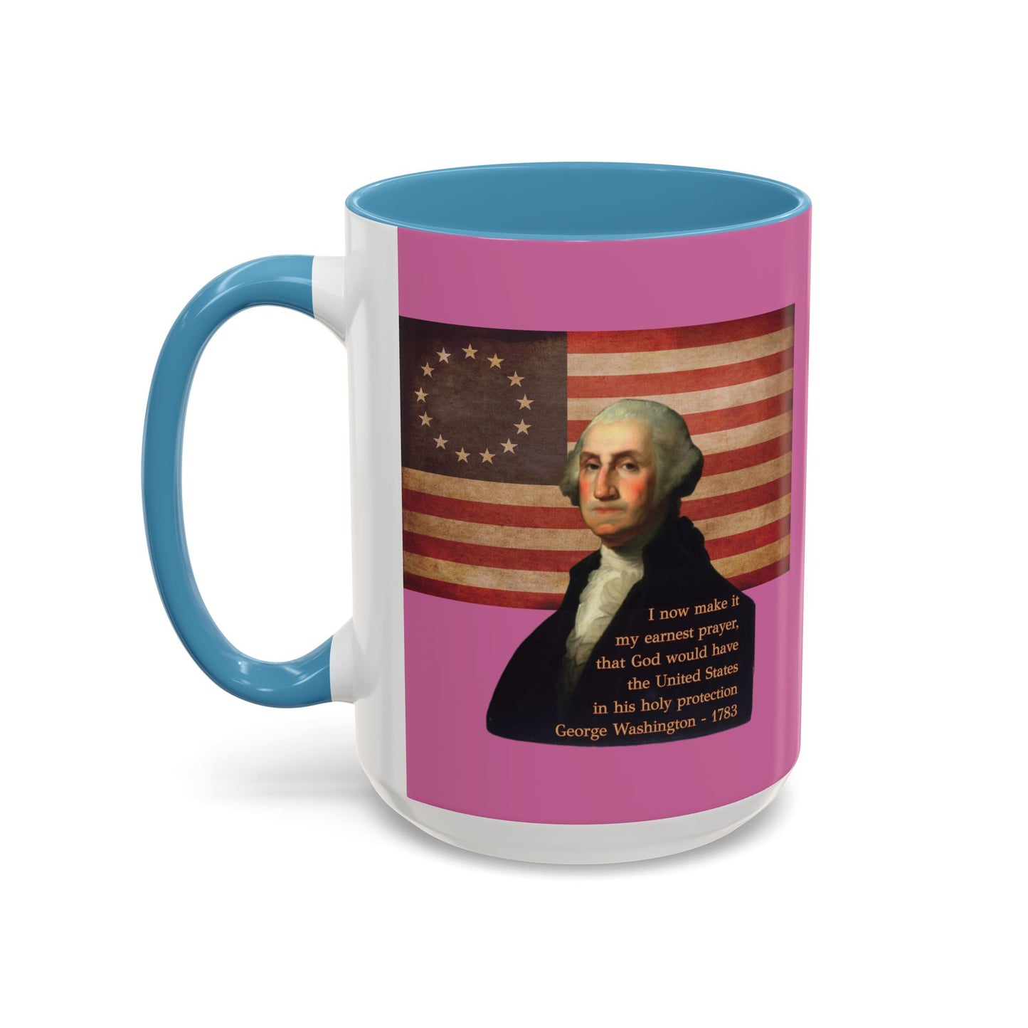 Washington's Earnest Prayer Pink Accent Mug by theGreenDragonTavern.shop