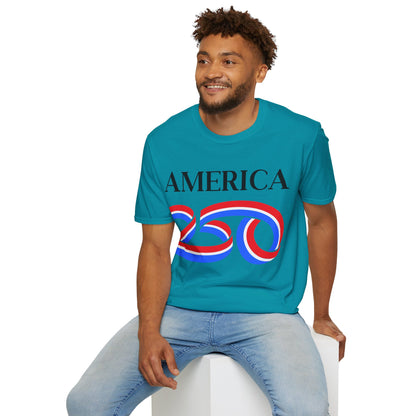 America 250 Black font, Dark colors, Unisex T-Shirt by theGreenDragonTavern.shop