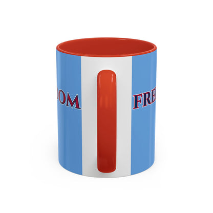Freedom, Light Blue Accent Mug by theGreenDragonTavern.shop