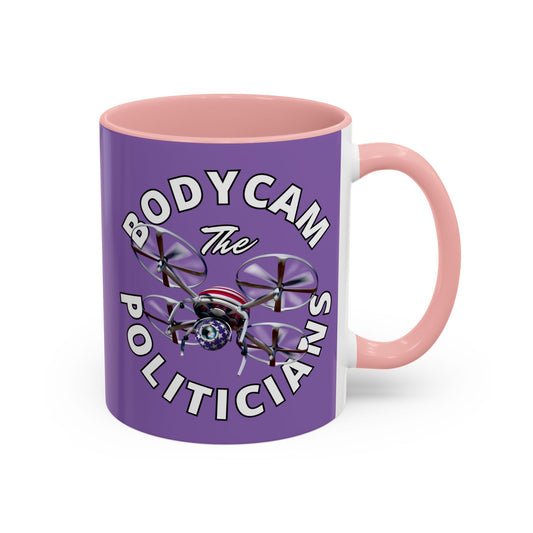 Bodycam the Politicians Drone Light Purple Accent Mug by theGreenDragonTavern.shop