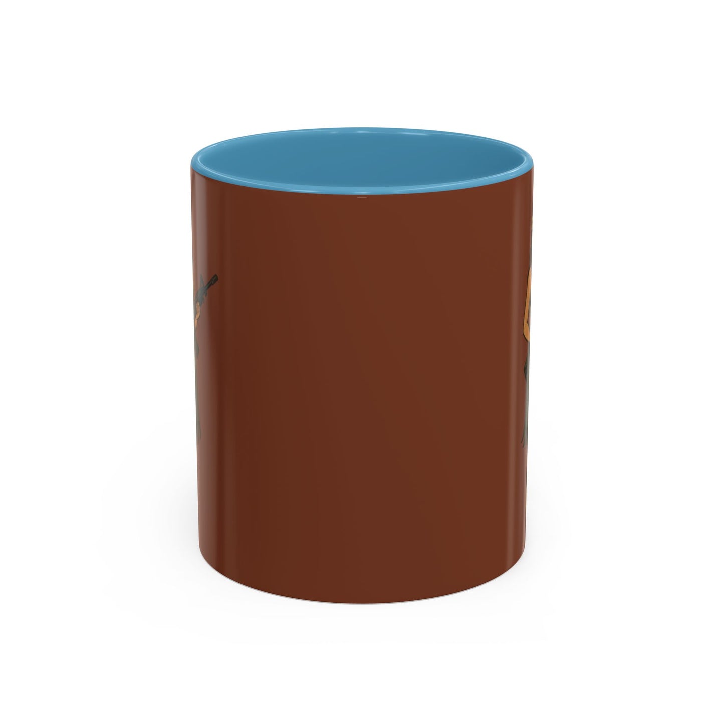 Hula Girl Packin' Heat Brown Accent Mug by theGreenDragonTavern.shop