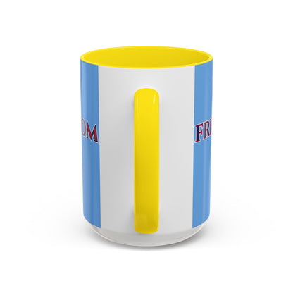 Freedom, Light Blue Accent Mug by theGreenDragonTavern.shop