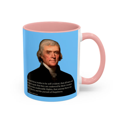We hold these truths to be self-evident Light Blue Accent Mug by theGreenDragonTavern.shop