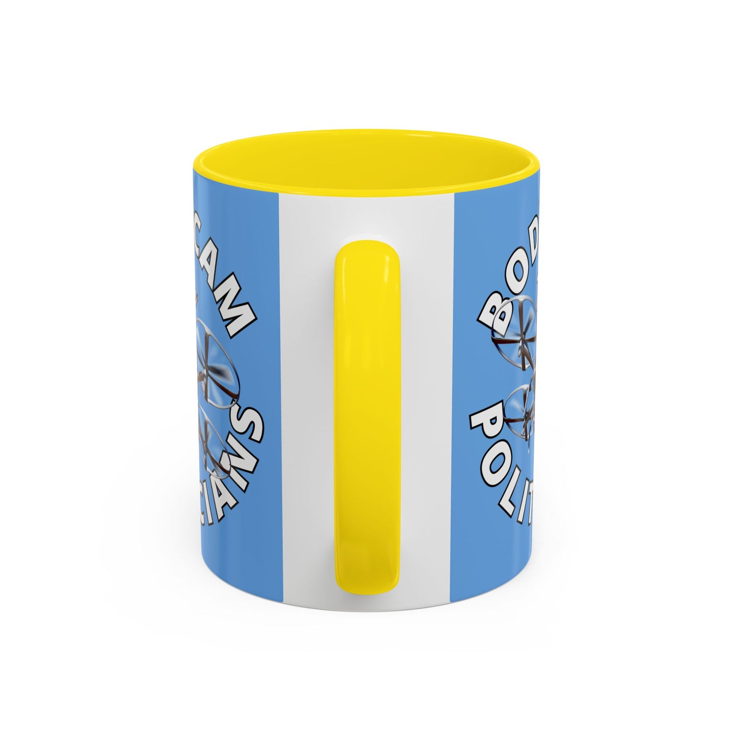 Bodycam the Politicians Drone Light Blue Accent Mug by theGreenDragonTavern.shop