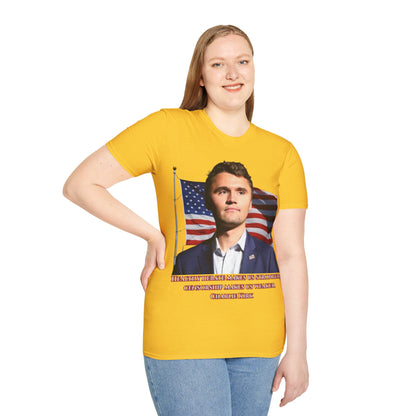 Charlie Kirk, Healthy Debate Light colors Unisex T-Shirt by theGreenDragonTavern.shop