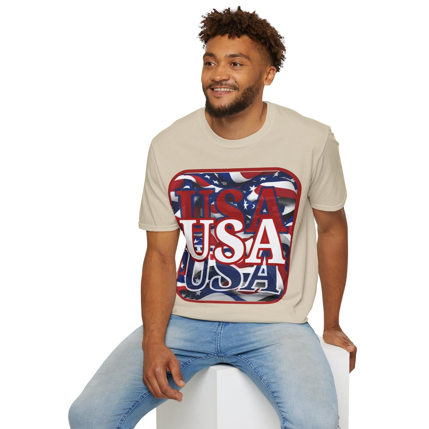 Red WHITE and Blue USA Patriot Light colors Unisex T-Shirt by theGreenDragonTavern.shop