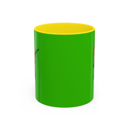 Hula Girl Packin' Heat Light Green Accent Mug by theGreenDragonTavern.shop