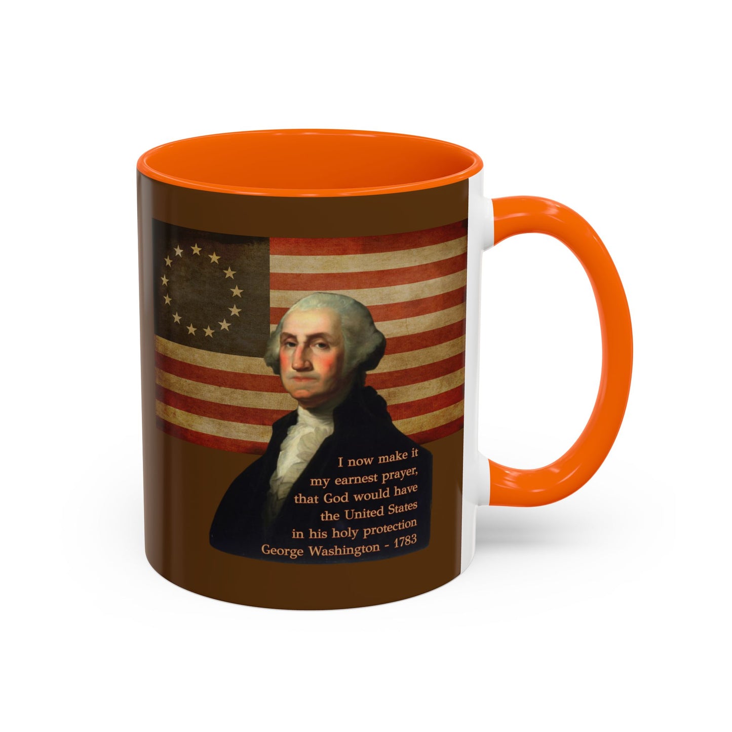 Washington's Earnest Prayer Brown Accent Mug by theGreenDragonTavern.shop