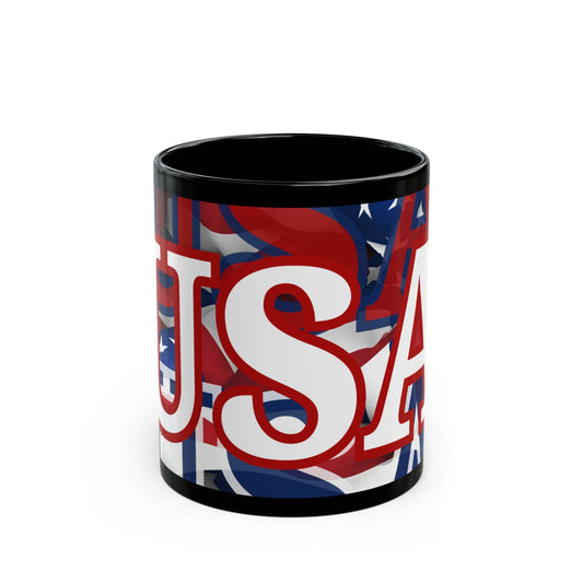 USA! USA! USA White font Patriot Blue Mug by theGreenDragonTavern.shop