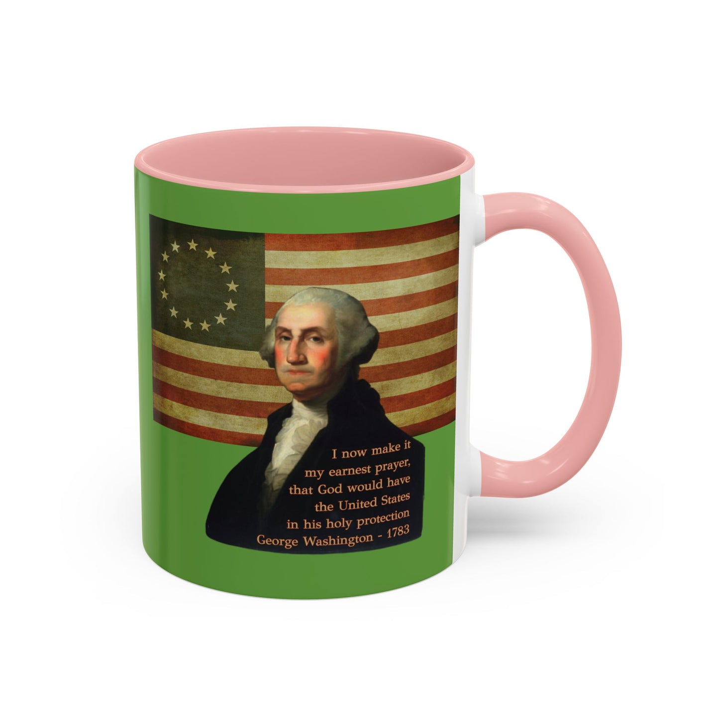 Washington's Earnest Prayer Green Accent Mug by theGreenDragonTavern.shop