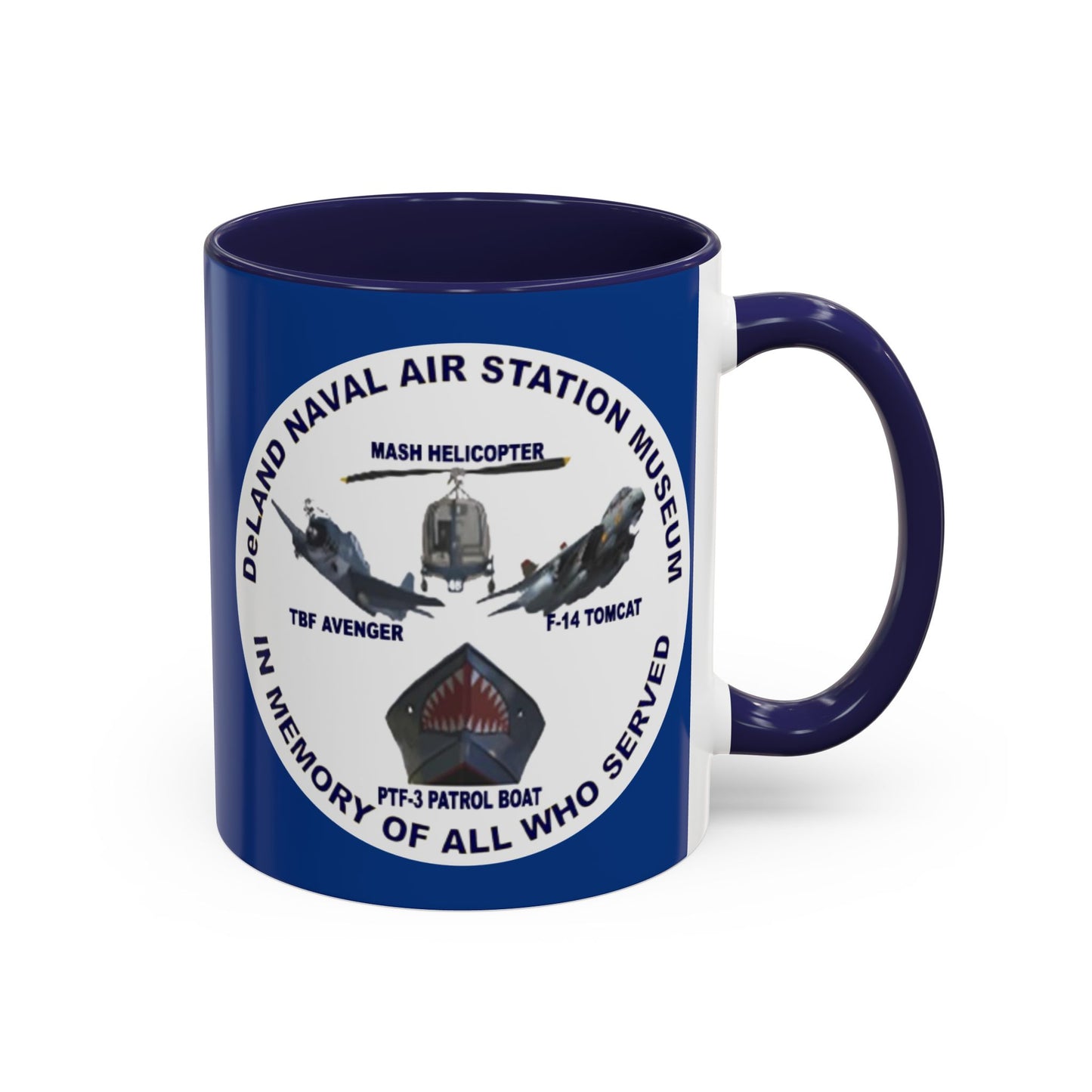 DNASM 2-sided, Founding & Student Art w/WhiteBG Dark Blue Accent Mug by theGreenDragonTavern.shop