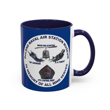 DNASM 2-sided, Founding & Student Art w/WhiteBG Dark Blue Accent Mug by theGreenDragonTavern.shop