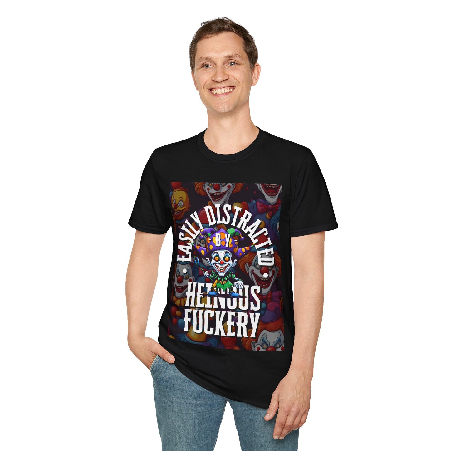 Easily Distracted by Heinous Fuckery Little Jincs DKcolors Unisex T-Shirt by theGreenDragonTavern.shop