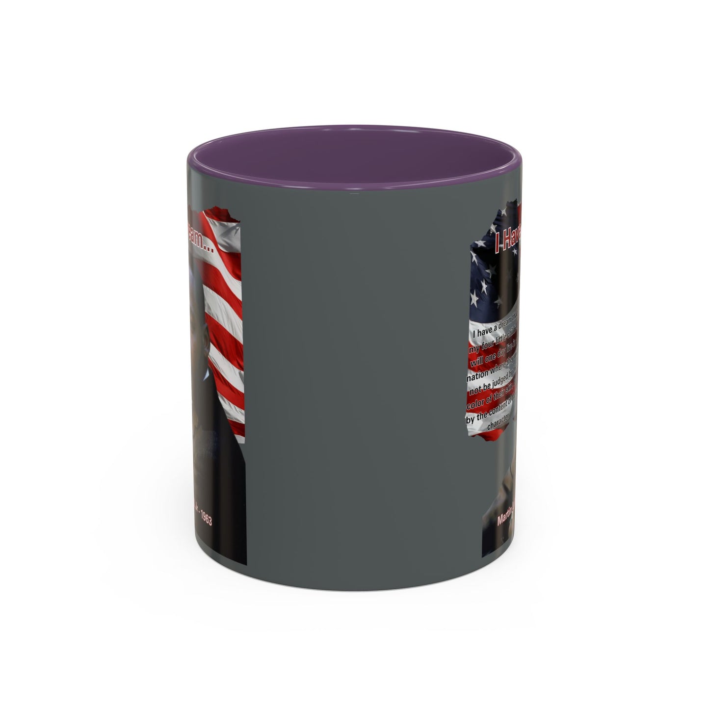 "I Have a Dream" MLKJr Grey Accent Mug by theGreenDragonTavern.shop