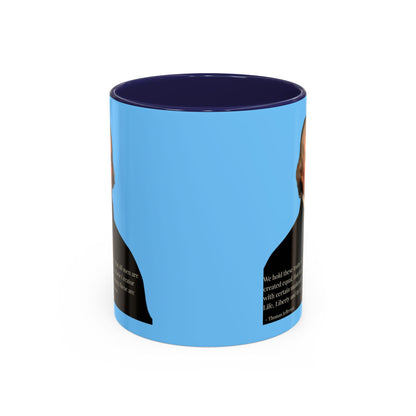 We hold these truths to be self-evident Light Blue Accent Mug by theGreenDragonTavern.shop