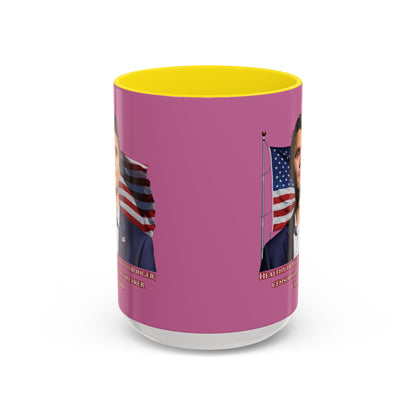 Charlie Kirk, Healthy Debate Pink Accent Mug by theGreenDragonTavern.shop