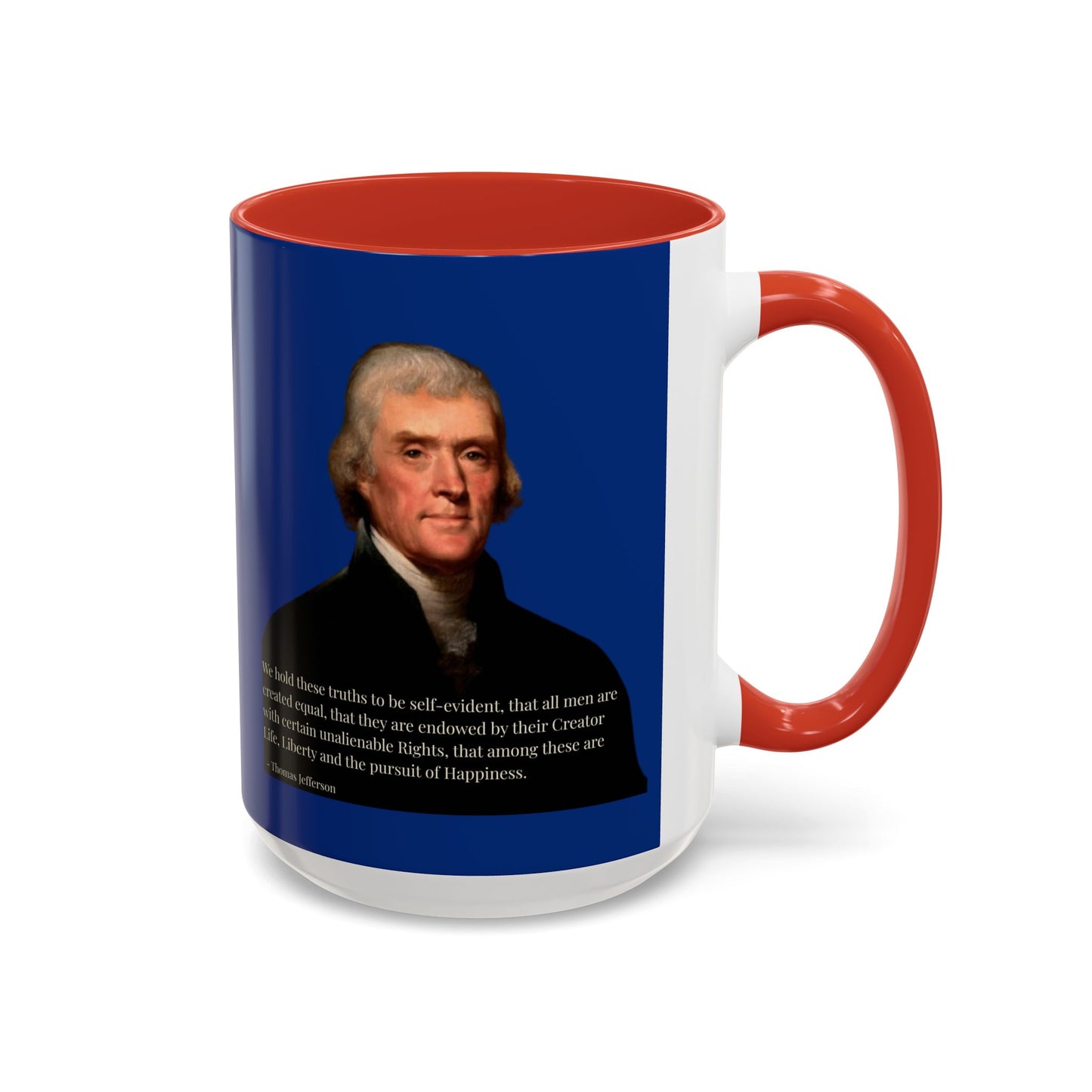 We hold these truths to be self-evident Dark Blue Accent Mug by theGreenDragonTavern.shop
