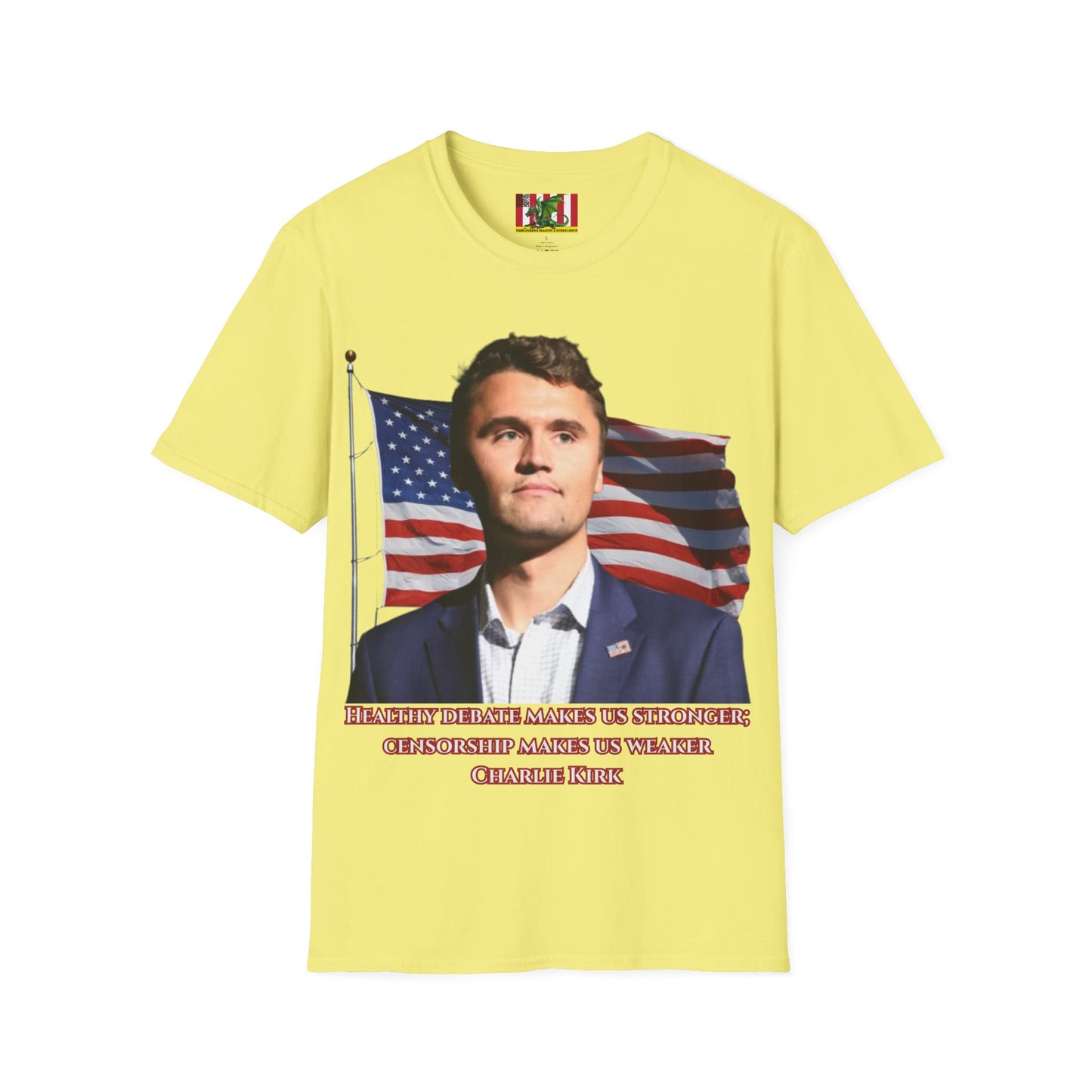 Charlie Kirk, Healthy Debate Light colors Unisex T-Shirt by theGreenDragonTavern.shop