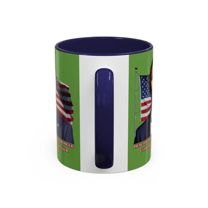 Charlie Kirk, Healthy Debate Green Accent Mug by theGreenDragonTavern.shop