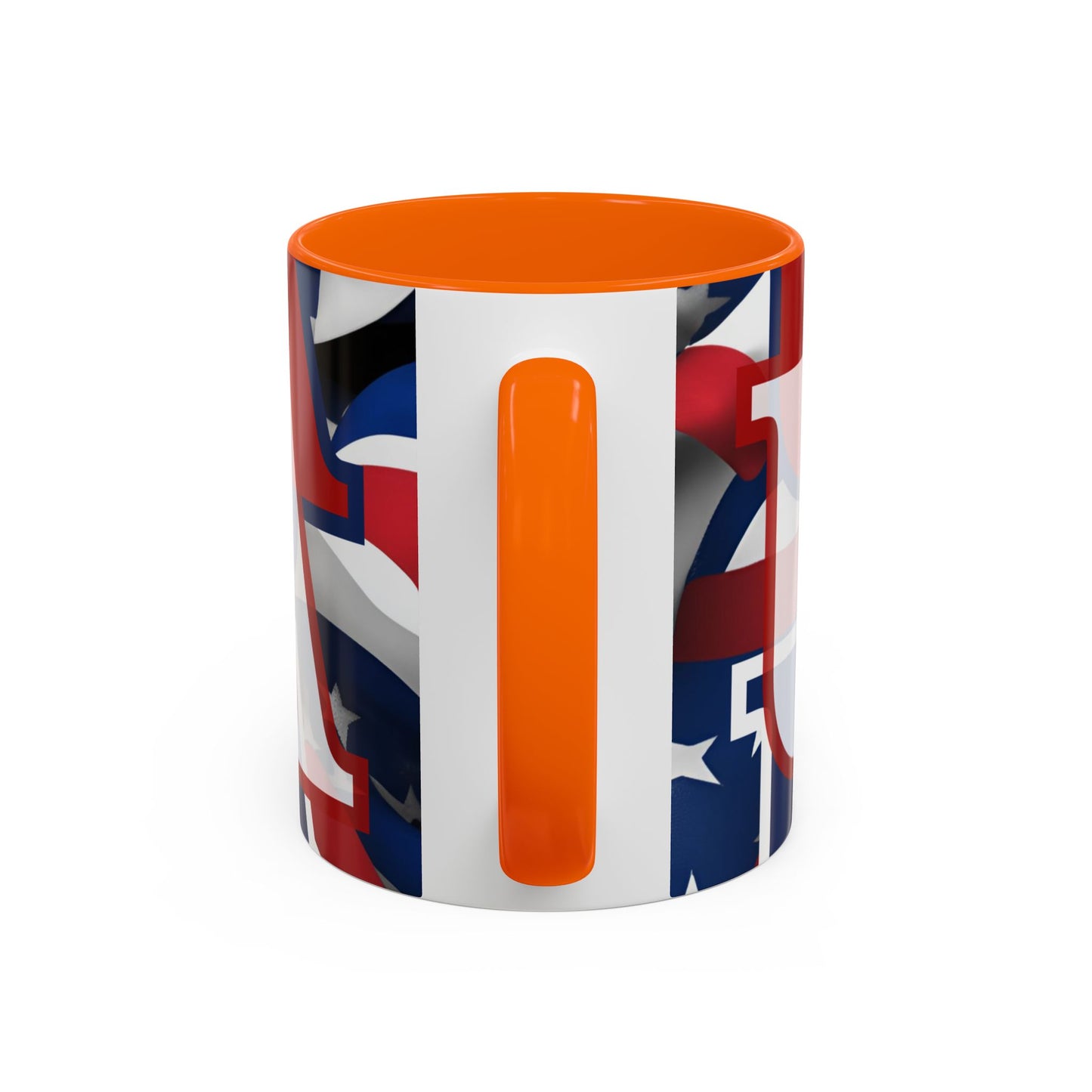 USA! USA! USA White font Patriot Black Accent Mug by theGreenDragonTavern.shop