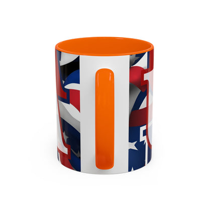USA! USA! USA White font Patriot Black Accent Mug by theGreenDragonTavern.shop