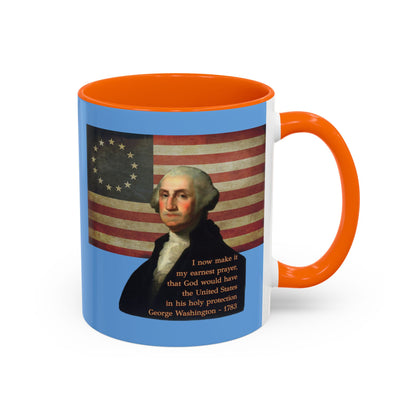 Washington's Earnest Prayer Light Blue Accent Mug by theGreenDragonTavern.shop