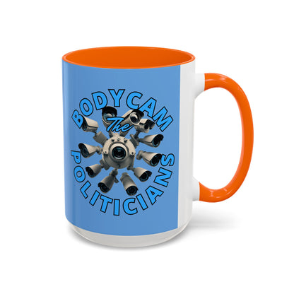 Bodycam the Politicians Cameras Blue Accent Mug by theGreenDragonTavern.shop